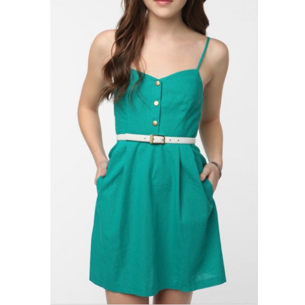 Turquoise Linen Dress 👗 from Urban Outfitters